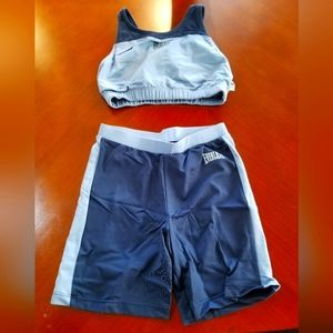 Cute and sexy 2 piece workout short set | Everlast | Blue | S